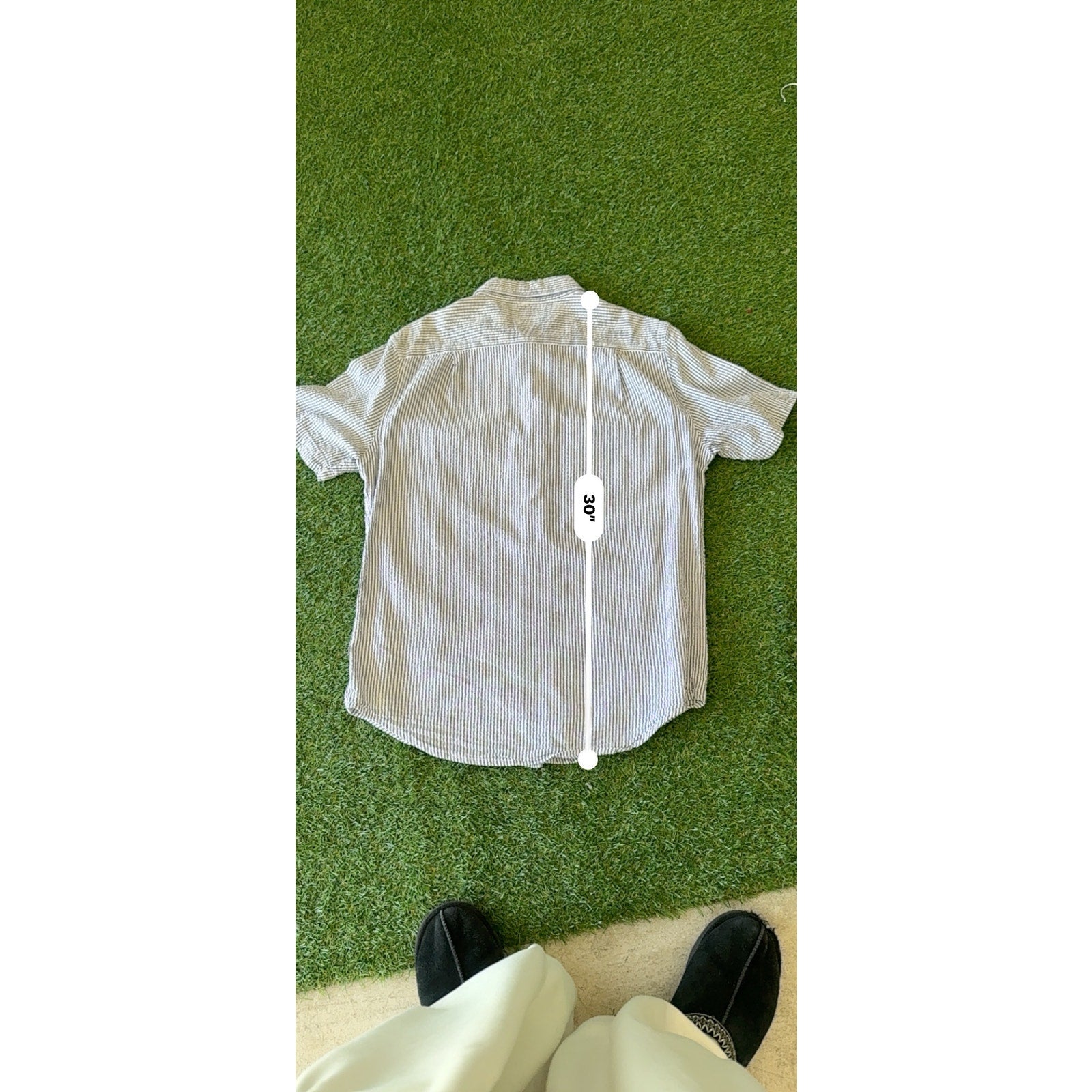 Y2K CROFT AND BARROW BLUE LINED BUTTON UP L