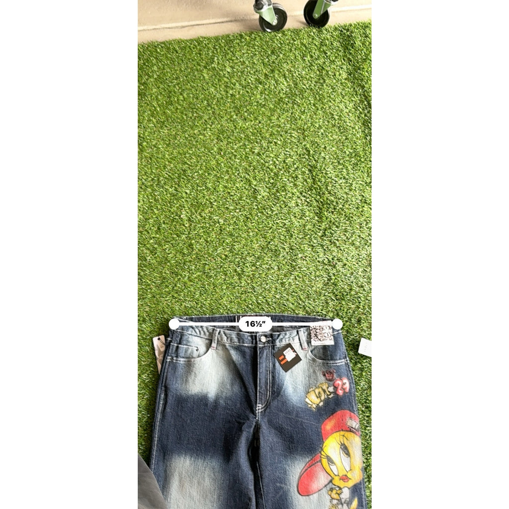 Y2K Deadstock Tweety Looney Tunes Lot 29 Jeans 32 x 30
