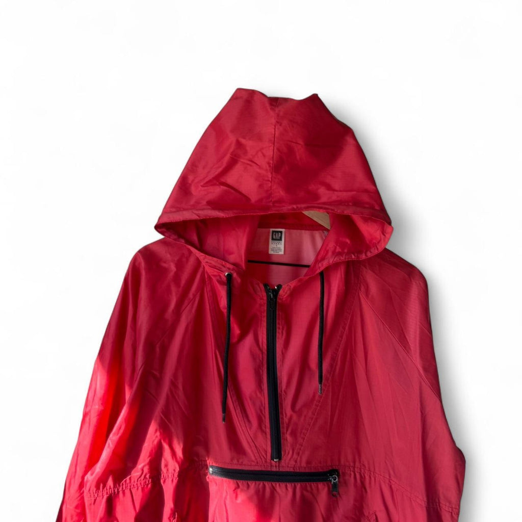 90S GAP RED VINTAGE RAIN QUARTER ZIP JACKET S