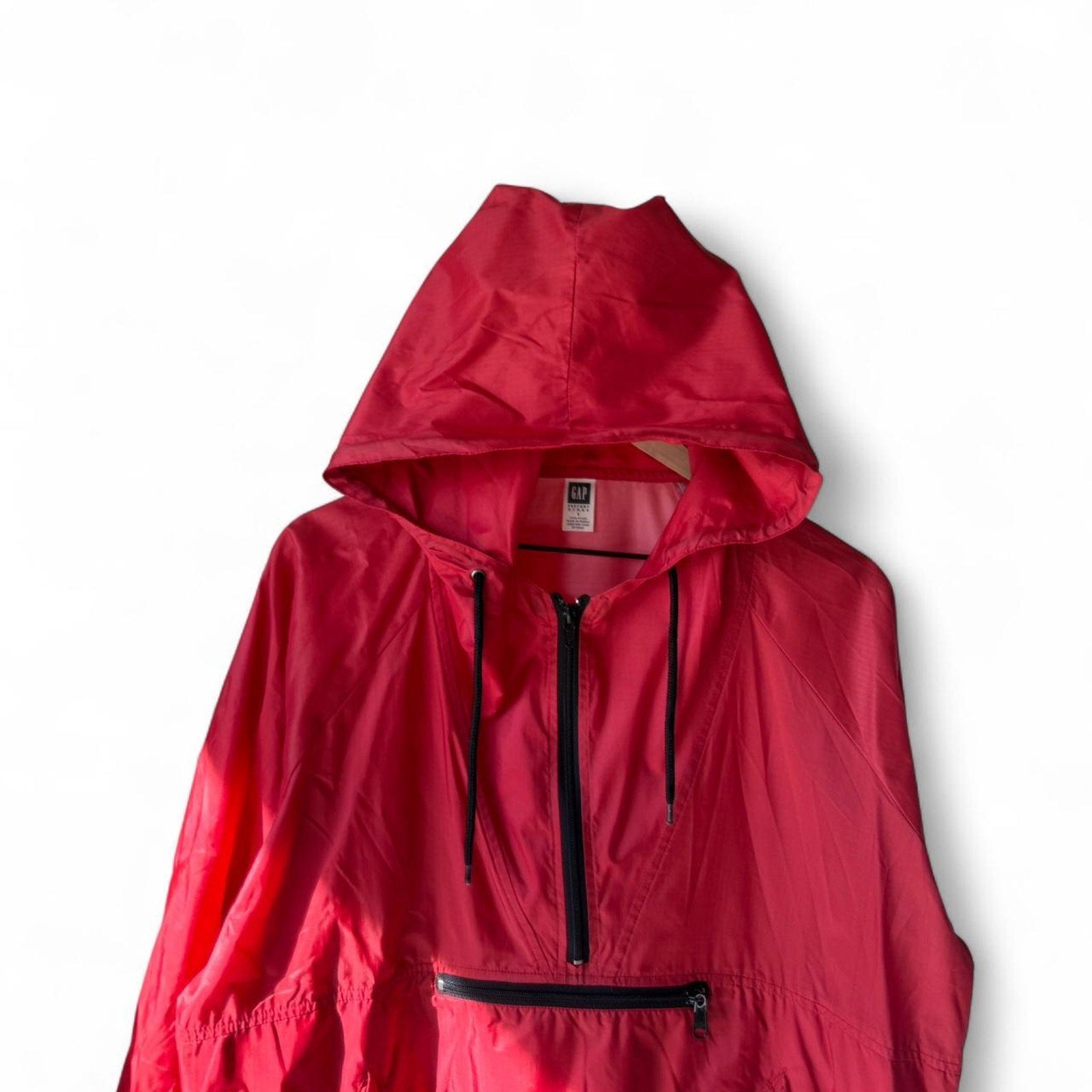 90S GAP RED VINTAGE RAIN QUARTER ZIP JACKET S