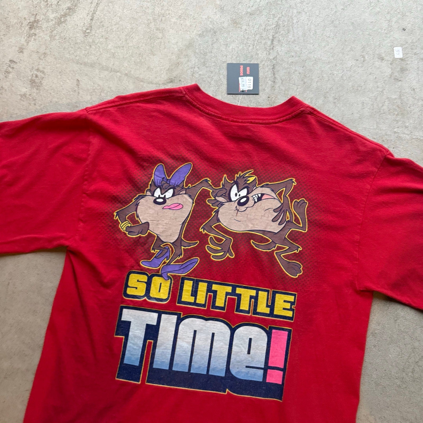 90s Men's So Much Attitude ! / So little Tike Tasmanian Devil Cartoon Tee S