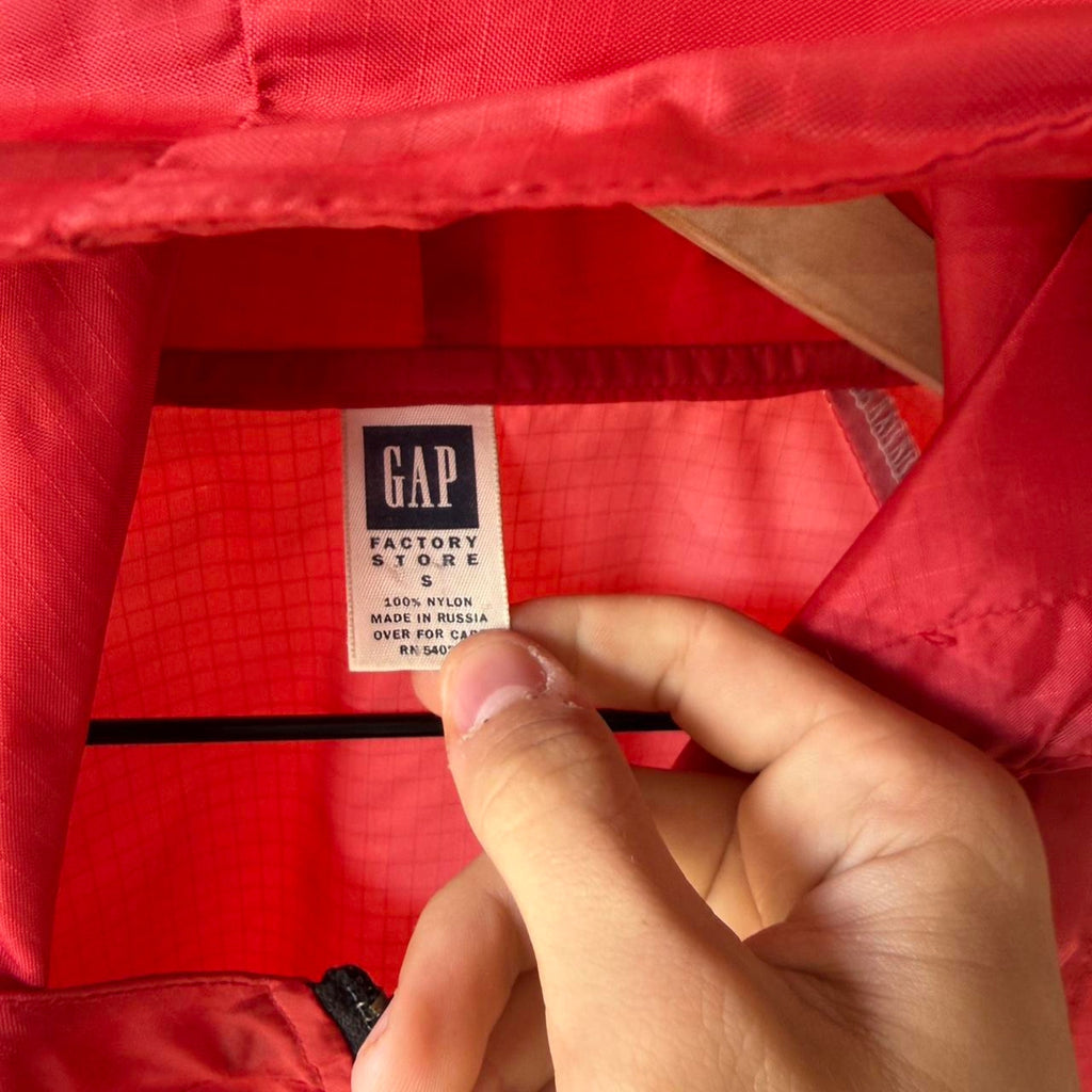 90S GAP RED VINTAGE RAIN QUARTER ZIP JACKET S