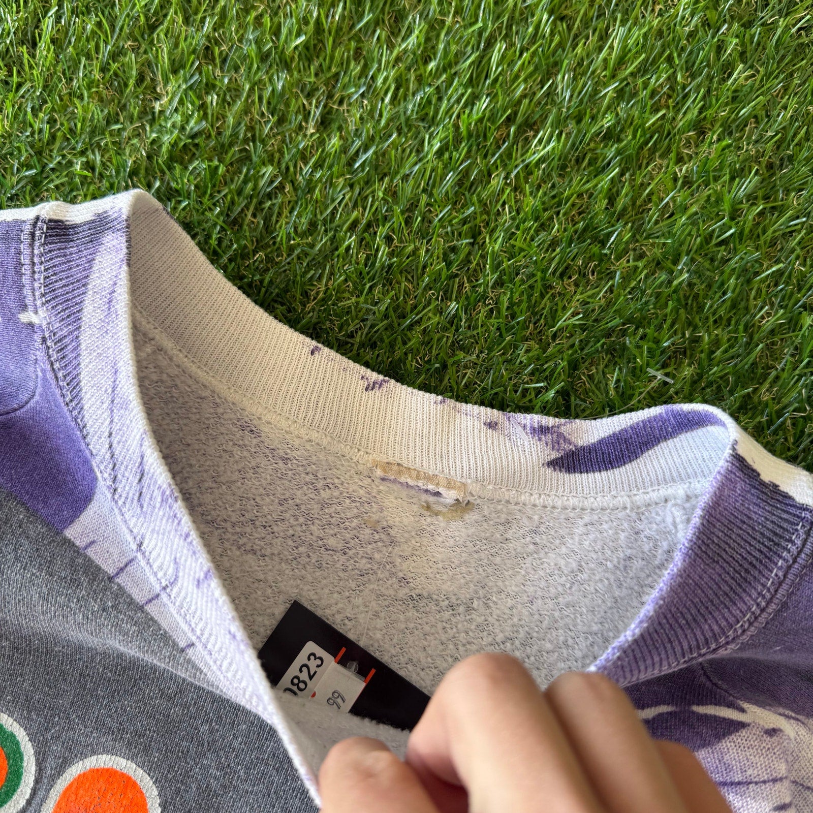 80s Crazy Aop Print Graphic Fila Crewneck M