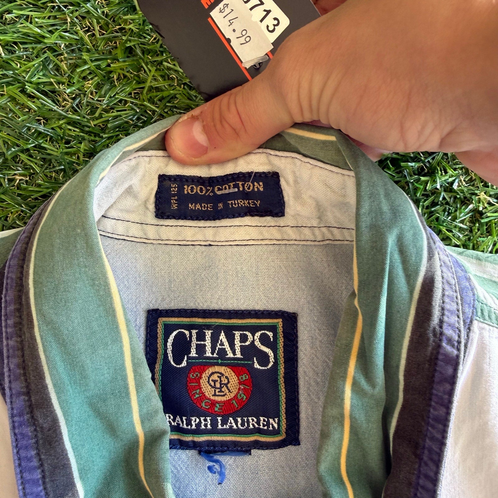 90S CHAPS RALPH LAUREN BUTTON UP X-L