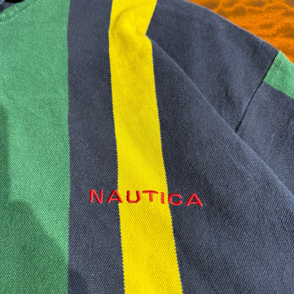 90s Mens Striped Nautica Polo L