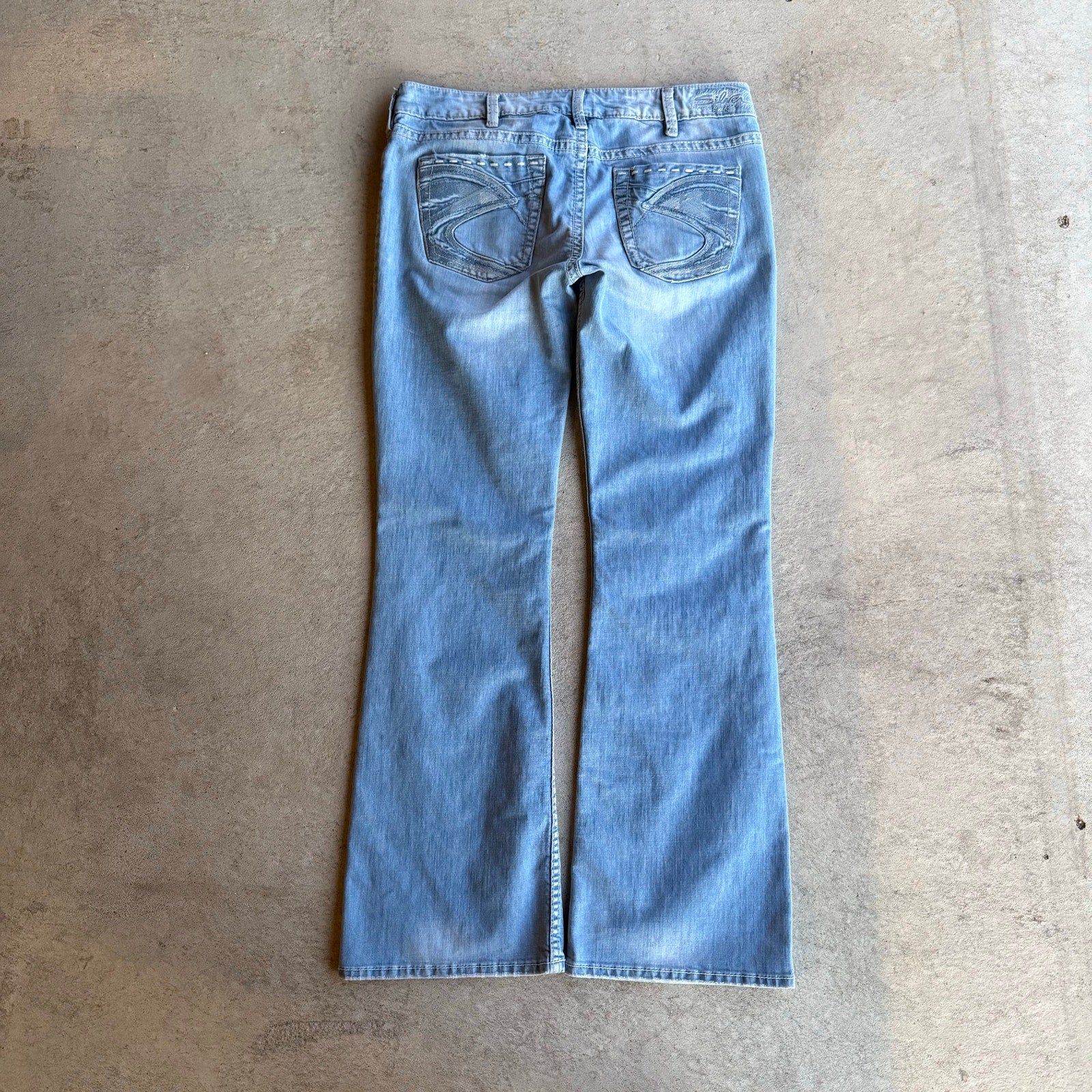 Y2K SILVER LIGHT BLUE WOMENS FLARED DENIM 32 x29