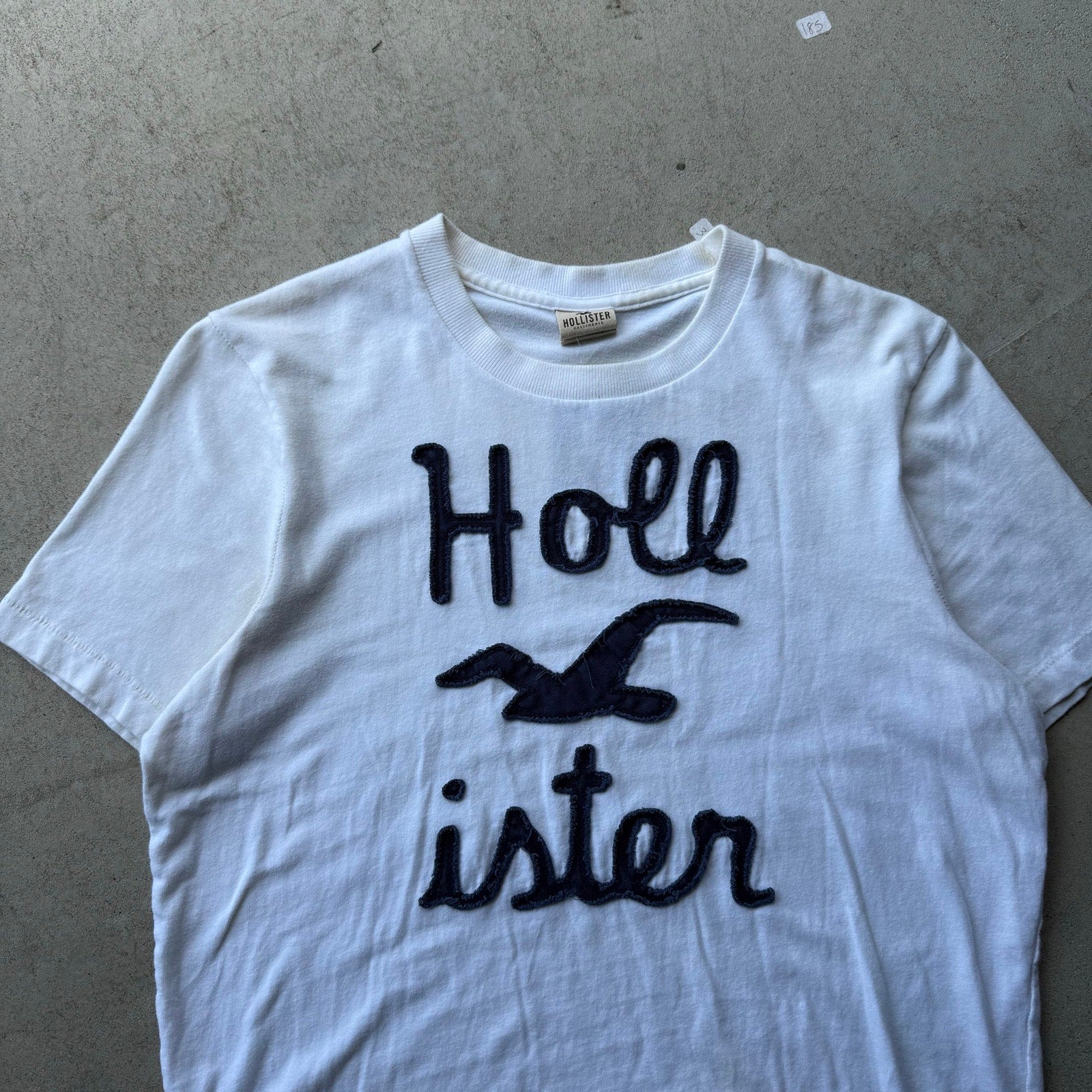 Y2K Mens White Hollister Spellout Tee M