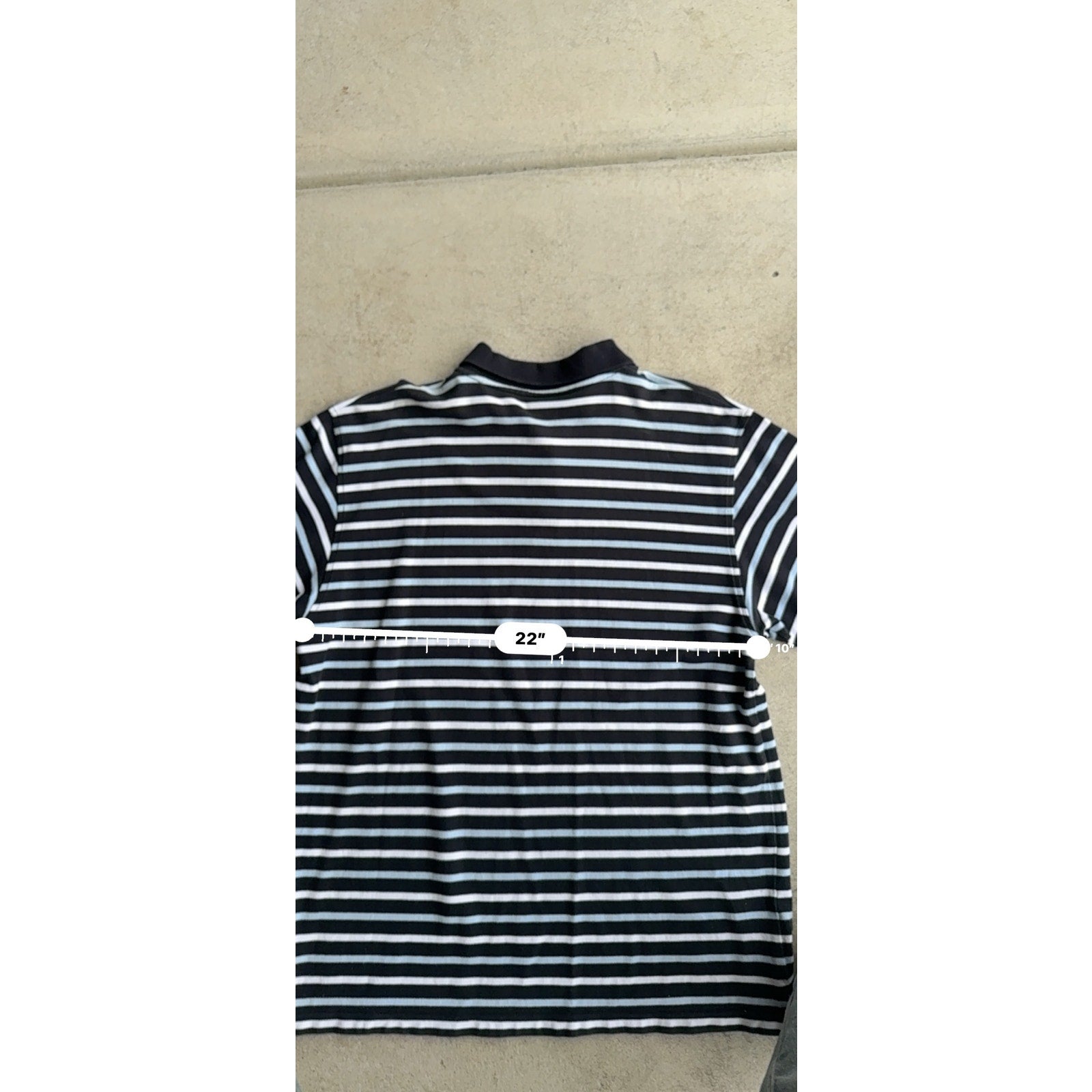 Y2K SOUTHPOLE MENS BLUE SKATE STRIPED POLO X-L