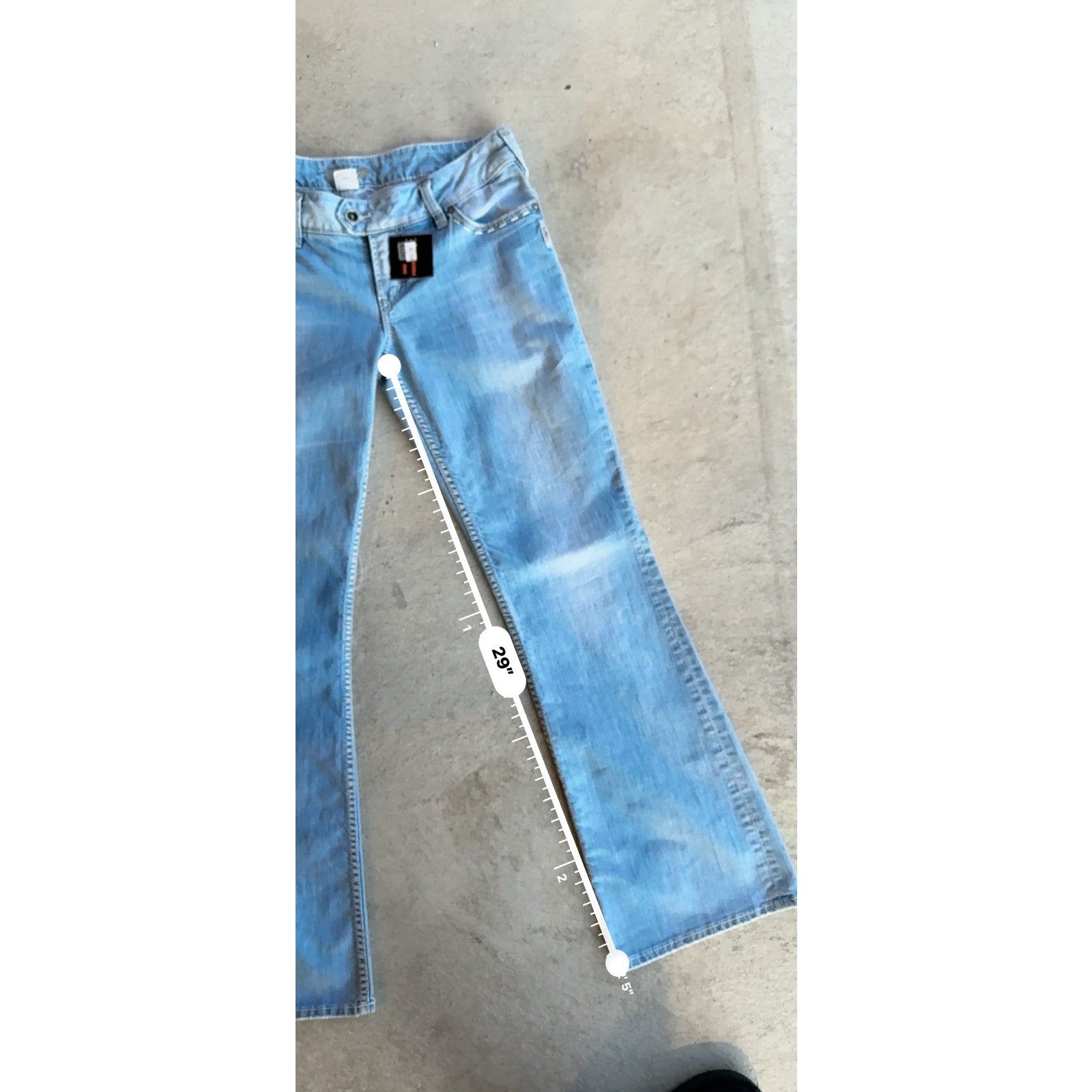 Y2K SILVER LIGHT BLUE WOMENS FLARED DENIM 32 x29