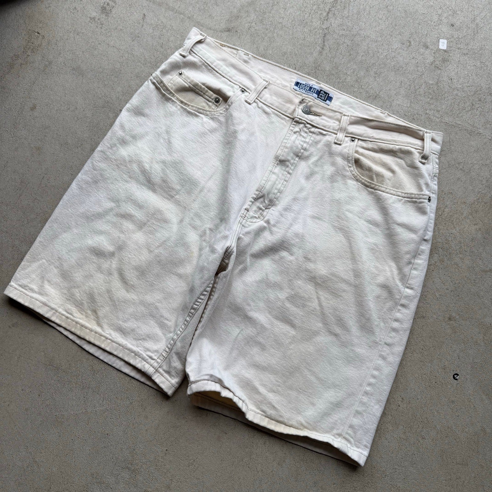 Y2K Mens Light Tan Loose Fit Gap Bermuda Jorts 36