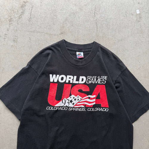 1993 USA Police & Fire World Games Colorado Springs Tee L
